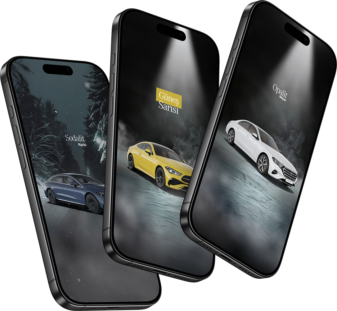 Mercedes için hazırlanan sosyal medya çalışmasının telefon görünümü